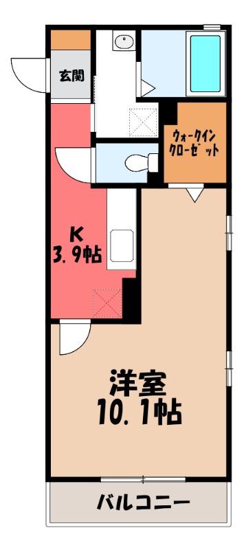 LA-VESPA門井町(1K/2階)の間取り写真