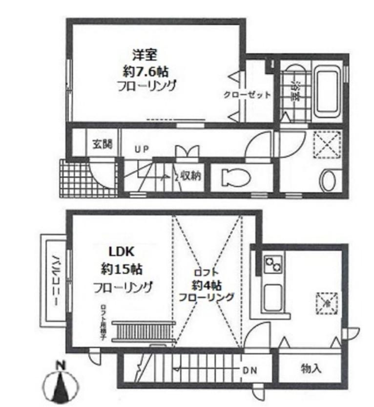 アネックス山王(1LDK/1階)の間取り写真