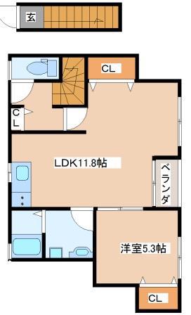 SORA(1LDK/2階)の間取り写真