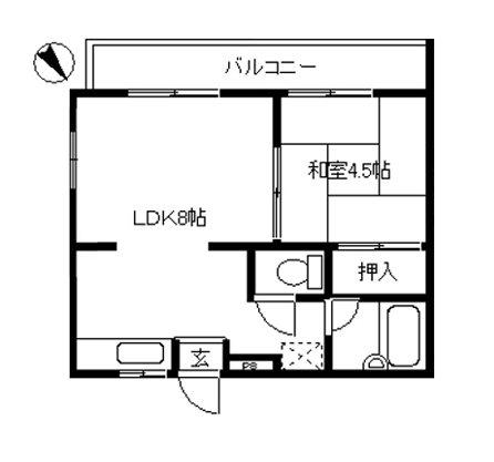 ウィンディー湘南(1LDK/2階)の間取り写真