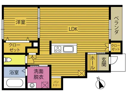 WITH NICO(1LDK/1階)の間取り写真