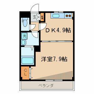 ライネス於部屋(1DK/1階)の間取り写真