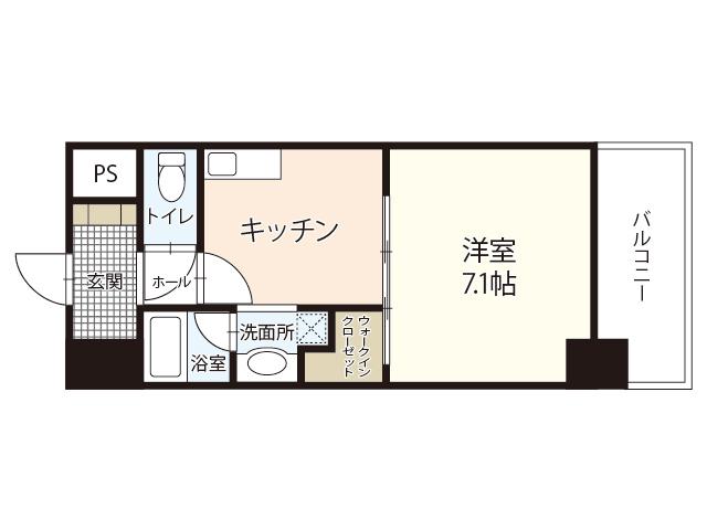 SHETLAND COURT III(1DK/7階)の間取り写真