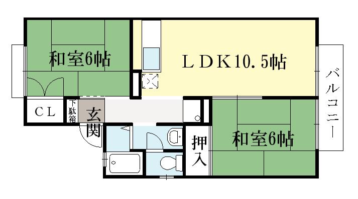 セジュールメルヘン(2LDK/1階)の間取り写真