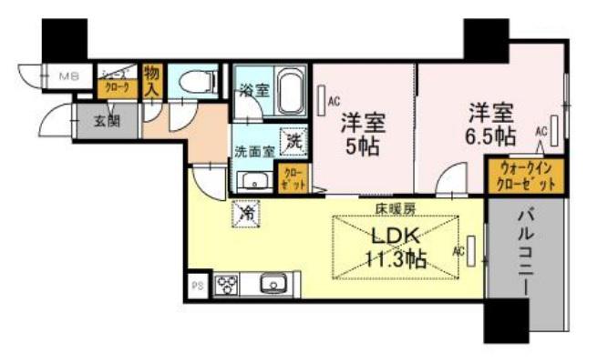 IBC RESIDENCE ウエスト(2LDK/4階)の間取り写真