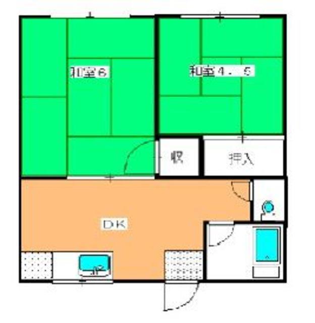 青葉ハイツ(2DK/1階)の間取り写真