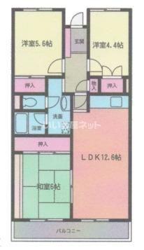 藤和大秦野ハイタウン(3LDK/2階)の間取り写真