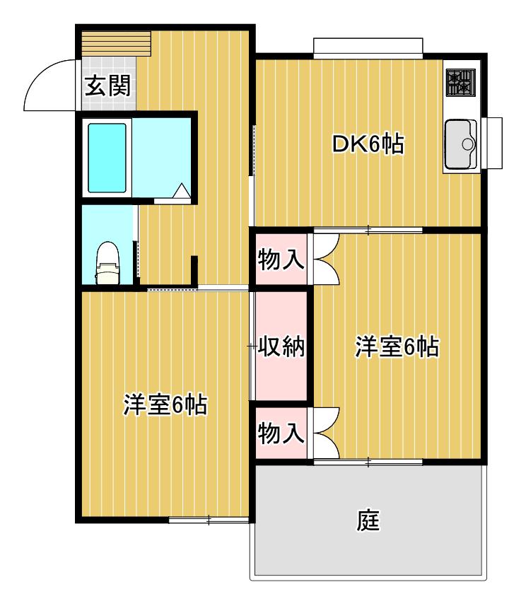 アビタス新和(2DK/1階)の間取り写真