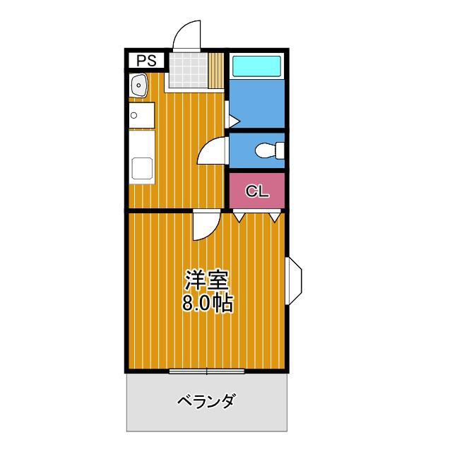 サンハイツ開(1K/2階)の間取り写真