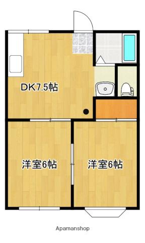 ハイツサニービレッジ(2DK/1階)の間取り写真