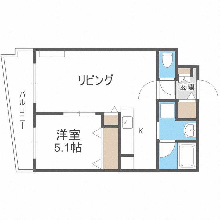 アビタシオン(1LDK/1階)の間取り写真