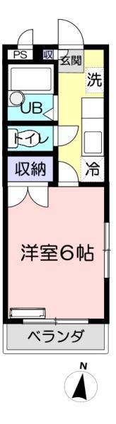アーベイン元宿台(1K/1階)の間取り写真