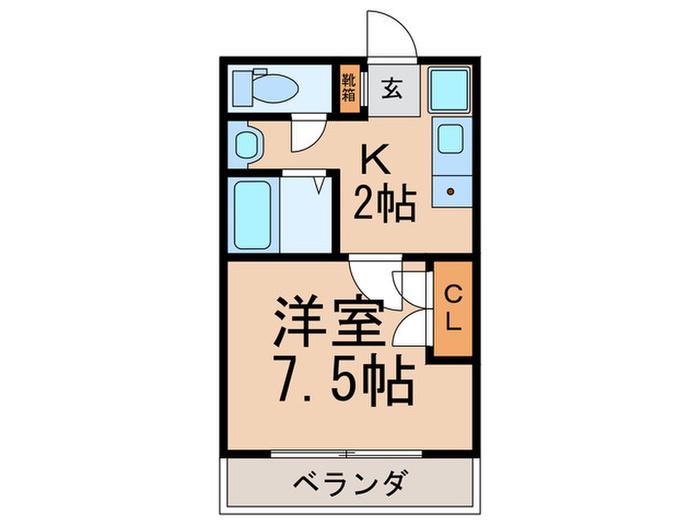 サンハイツ石井(1K/2階)の間取り写真