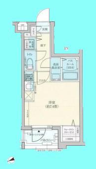 ロアール西大井弐番館(ワンルーム/1階)の間取り写真