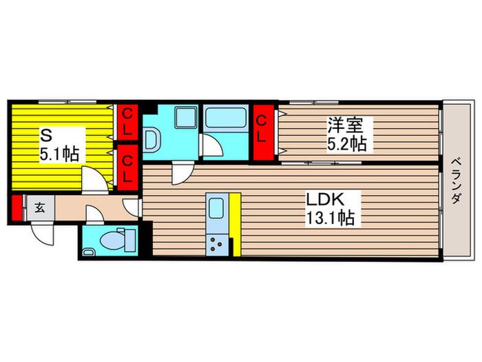 SKY NOVA(1SLDK/3階)の間取り写真
