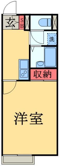 LNグライス(1K/1階)の間取り写真