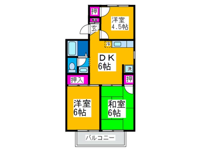 ファミール深井(3DK/2階)の間取り写真
