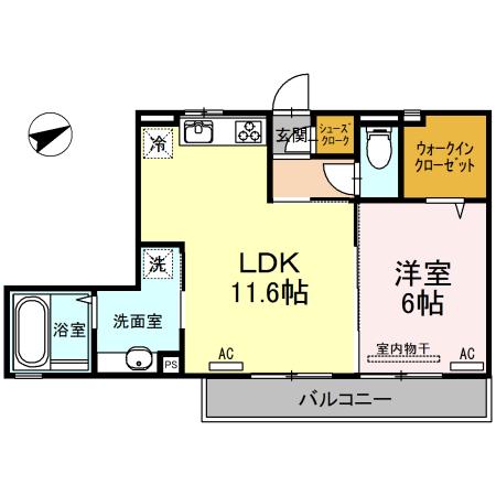 ル・ソレイユ沖浜(1LDK/2階)の間取り写真
