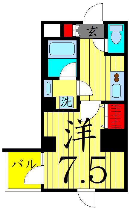アイルグランデ北綾瀬(1K/8階)の間取り写真