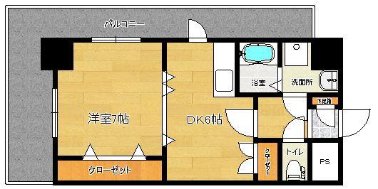 リファレンスイーストパーク(1DK/13階)の間取り写真