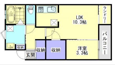 AVALON II(1LDK/2階)の間取り写真