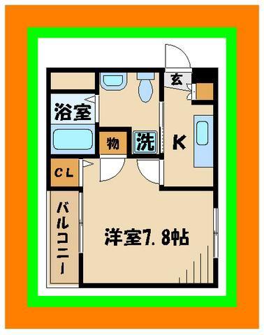 ピノアール(1K/1階)の間取り写真
