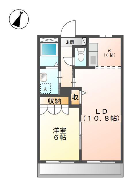エテルノ・ヴェリータ(1LDK/1階)の間取り写真