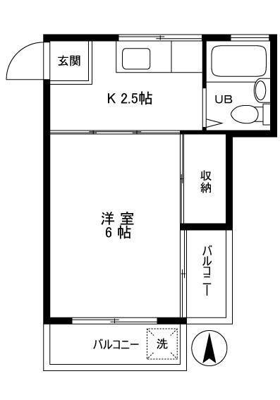 ワースエスティツ(1K/2階)の間取り写真