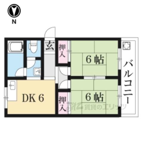 高谷マンション(2DK/4階)の間取り写真