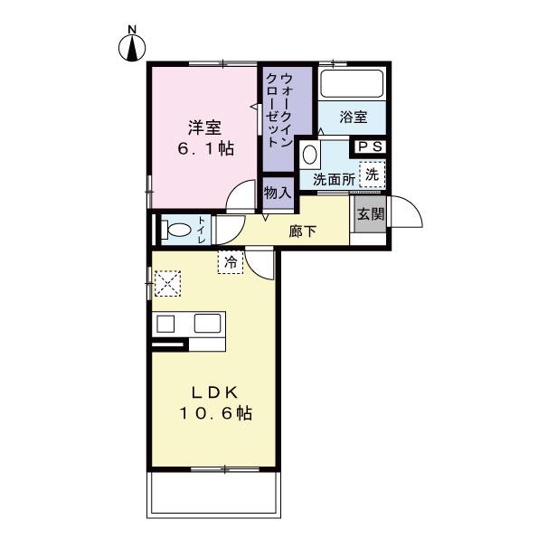 SIRIUSU(1LDK/1階)の間取り写真