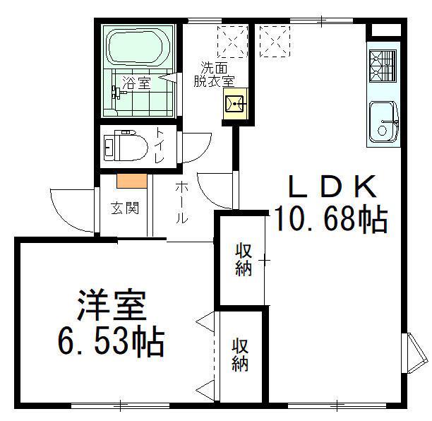プランタンII(1LDK/1階)の間取り写真