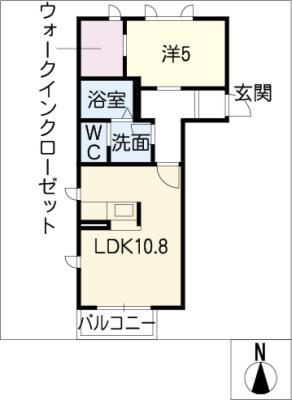 BELLARBRE(1LDK/2階)の間取り写真