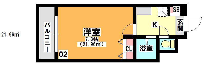 MESSAGE関大前(1K/5階)の間取り写真