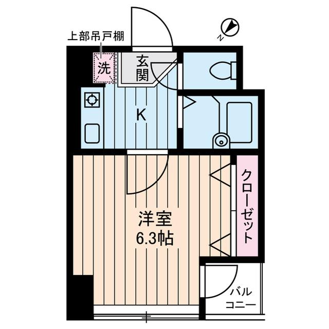 アべニール曙橋(1K/3階)の間取り写真
