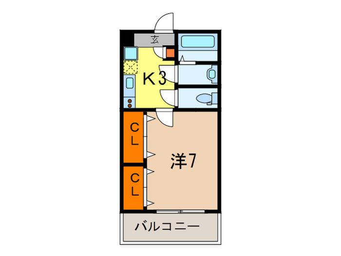 BRICK HOUSE(1K/2階)の間取り写真
