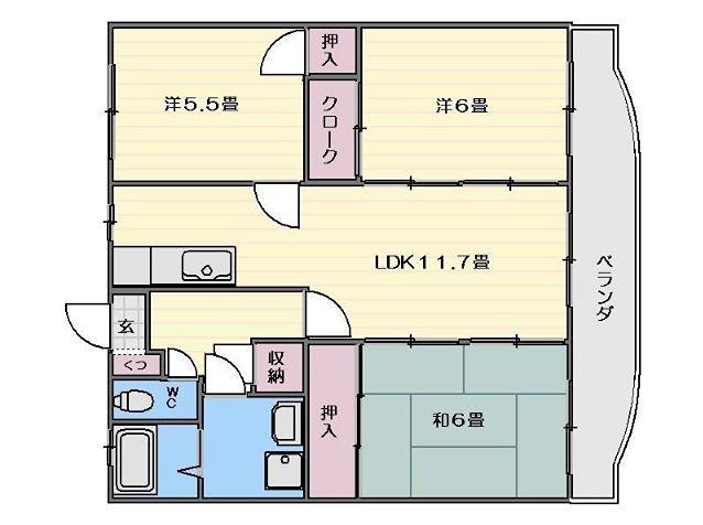 ビューテラスY.S(3LDK/1階)の間取り写真