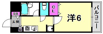 サテライトビルI(1K/4階)の間取り写真
