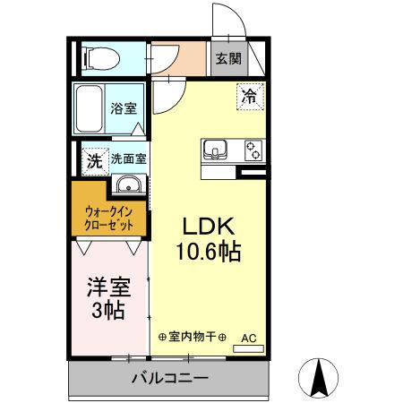 カーサ・ディ・ピーノ(1LDK/3階)の間取り写真