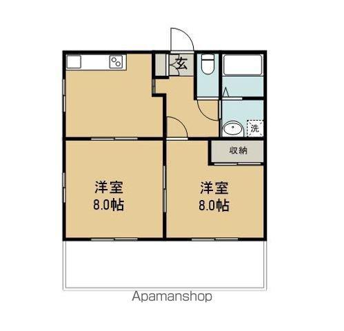 桜アパート(2DK/1階)の間取り写真