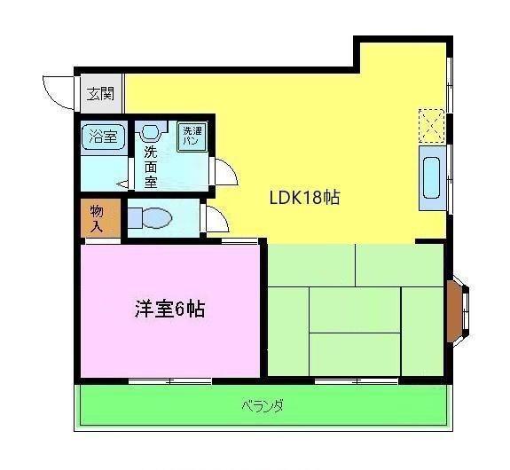 グランスカイマンション(2LDK/3階)の間取り写真