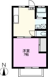 パナハイツ杉NO2(1K/1階)の間取り写真