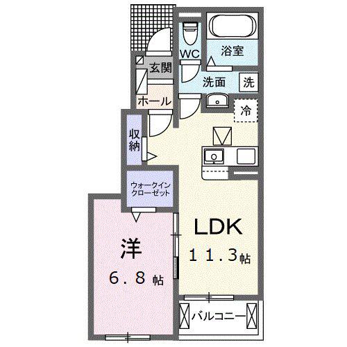 グラース 17(1LDK/1階)の間取り写真