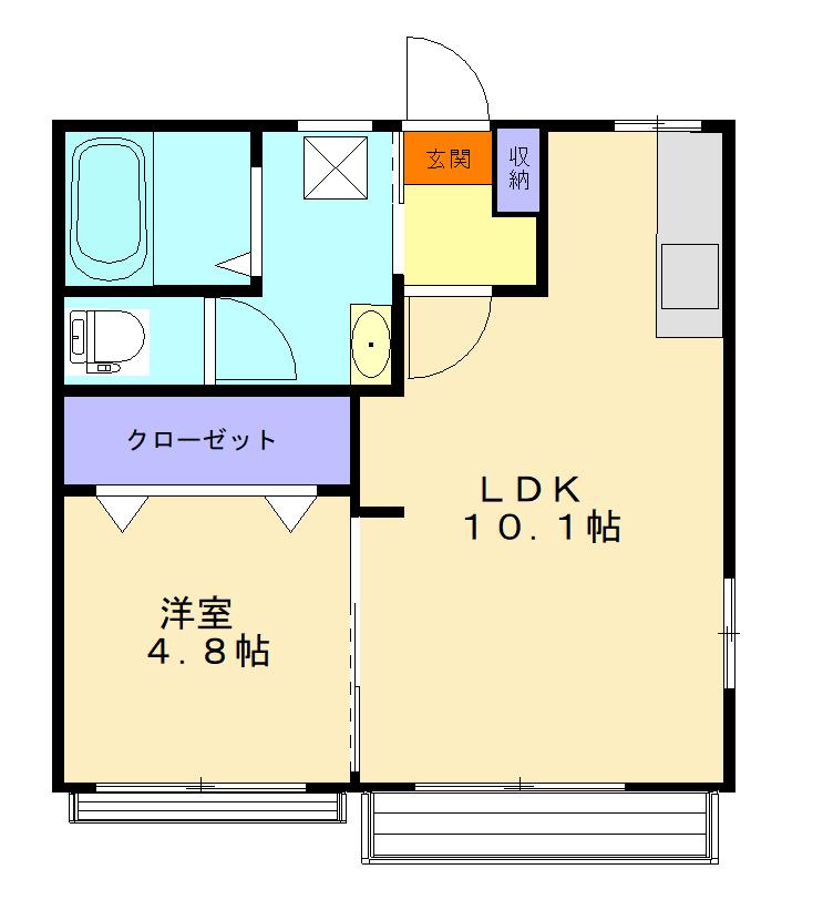 ストークハイツA(1LDK/2階)の間取り写真