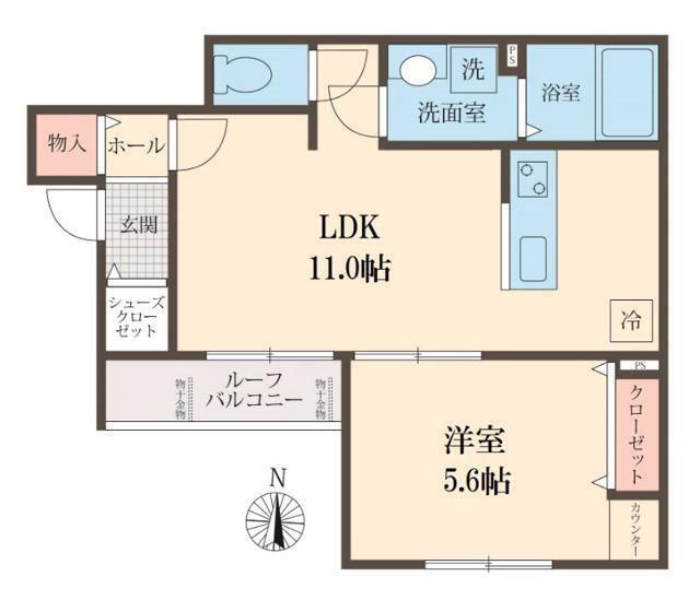 CHLORIS HILL(1LDK/2階)の間取り写真