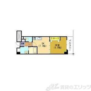 サンローズ南茨木(1DK/2階)の間取り写真