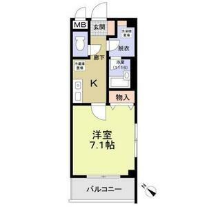 ブドワール21(1K/1階)の間取り写真