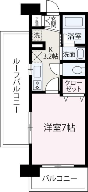 モンテレーヴ(1K/4階)の間取り写真