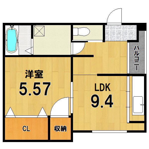 京福電鉄北野線 北野白梅町駅 徒歩18分 5階建 築10年(1K/3階)の間取り写真