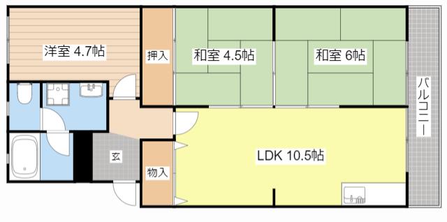 ヴィラコンフォート(3LDK/2階)の間取り写真