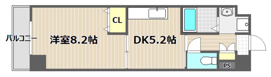 COCO中仙道(1DK/3階)の間取り写真